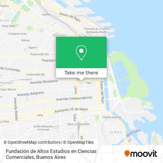 Mapa de Fundación de Altos Estudios en Ciencias Comerciales