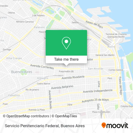 Mapa de Servicio Penitenciario Federal