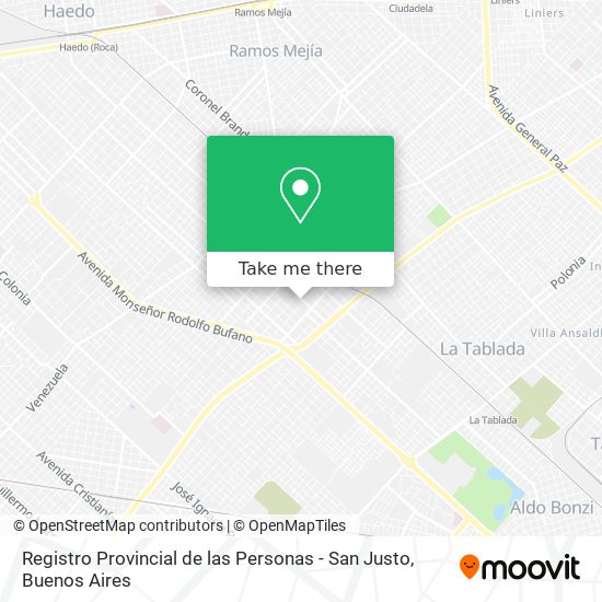 Registro Provincial de las Personas - San Justo map