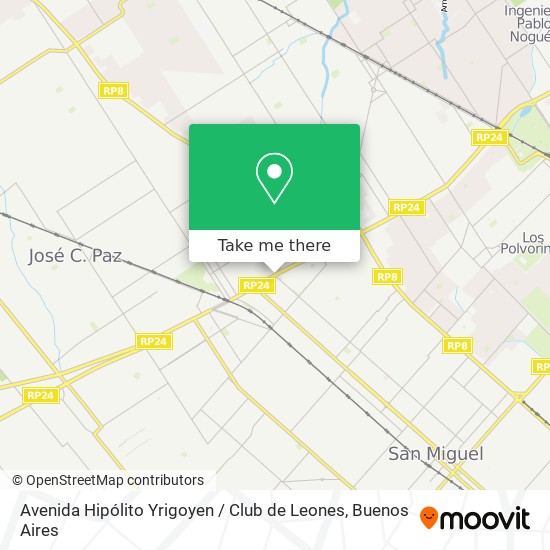 Mapa de Avenida Hipólito Yrigoyen / Club de Leones