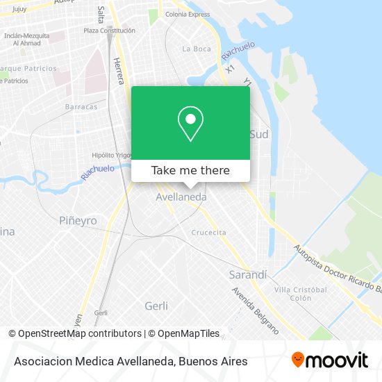 Mapa de Asociacion Medica Avellaneda