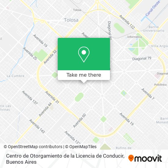 Centro de Otorgamiento de la Licencia de Conducir map