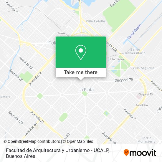 Mapa de Facultad de Arquitectura y Urbanismo - UCALP