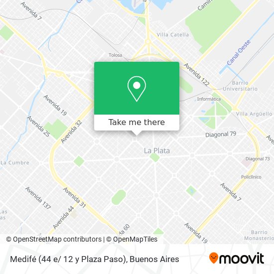 Mapa de Medifé (44 e/ 12 y Plaza Paso)