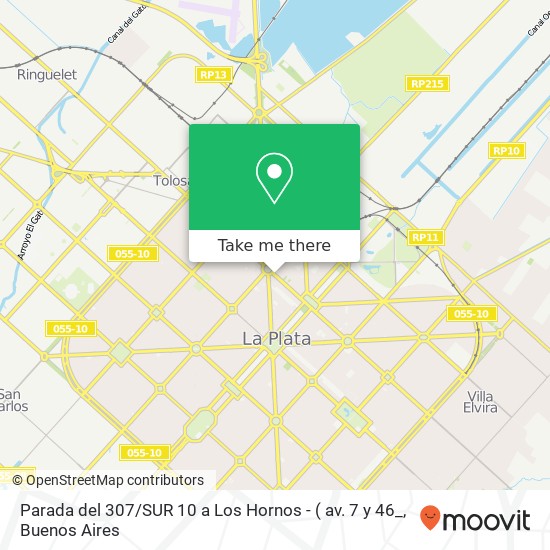 Parada del 307 / SUR 10 a Los Hornos - map