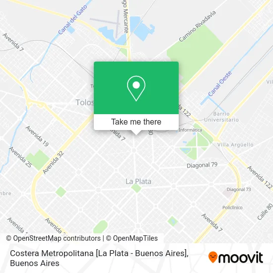 Mapa de Costera Metropolitana [La Plata - Buenos Aires]