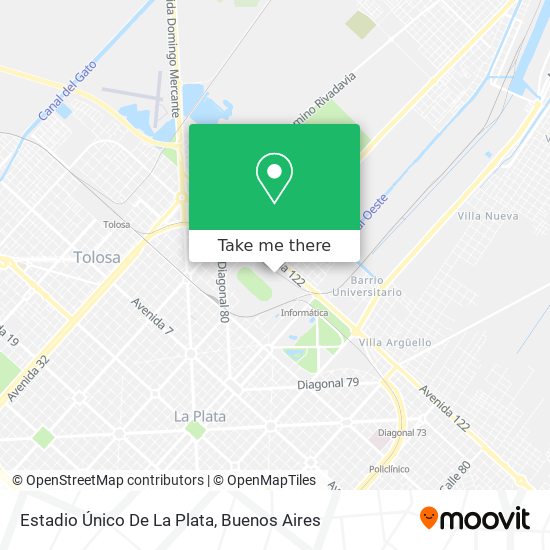 Mapa de Estadio Único De La Plata