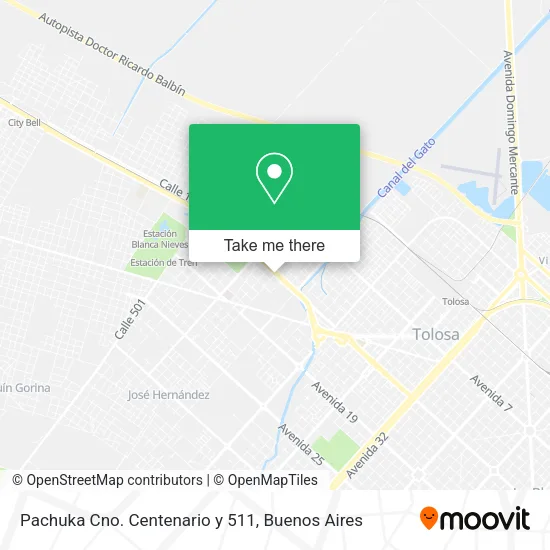 Pachuka Cno. Centenario y 511 map