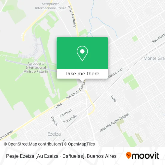 Mapa de Peaje Ezeiza [Au Ezeiza - Cañuelas]
