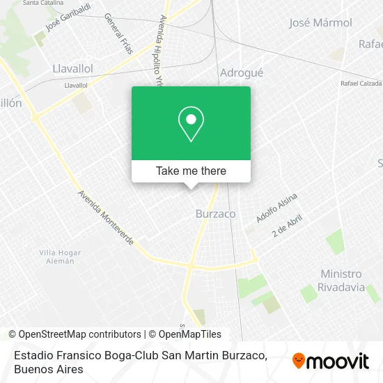 Mapa de Estadio Fransico Boga-Club San Martin Burzaco