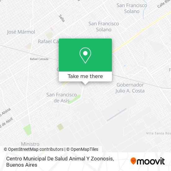 Mapa de Centro Municipal De Salud Animal Y Zoonosis