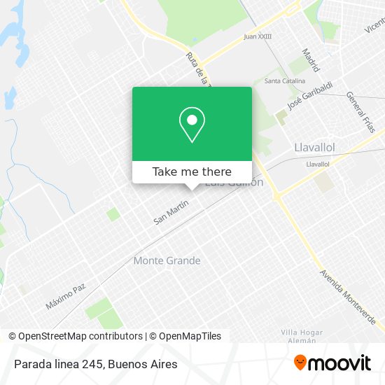 Mapa de Parada linea 245