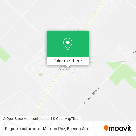 Registro automotor Marcos Paz map