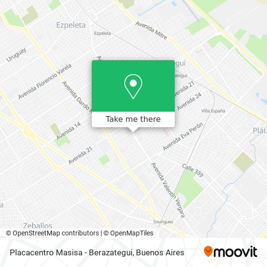 Mapa de Placacentro Masisa - Berazategui