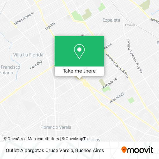 Outlet Alpargatas Cruce Varela map