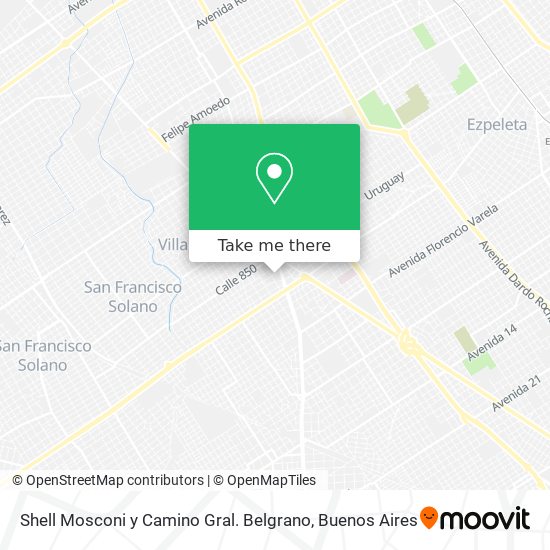 Shell Mosconi y Camino Gral. Belgrano map