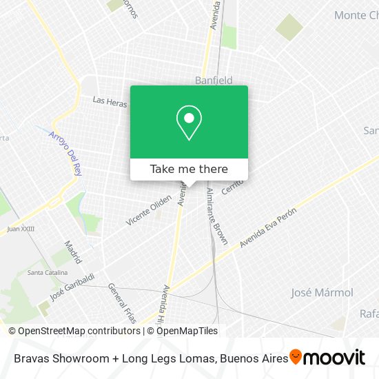 Bravas Showroom + Long Legs Lomas map