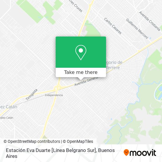 Mapa de Estación Eva Duarte [Línea Belgrano Sur]