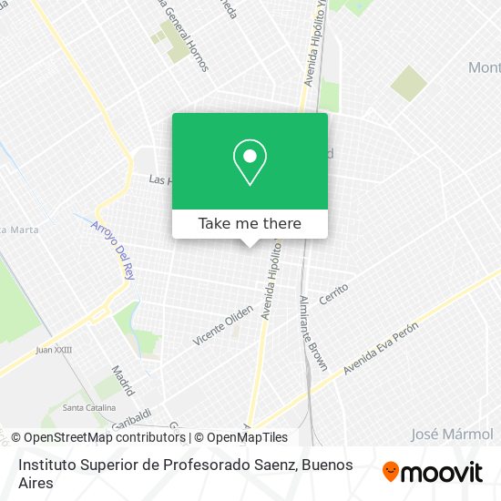 Mapa de Instituto Superior de Profesorado Saenz