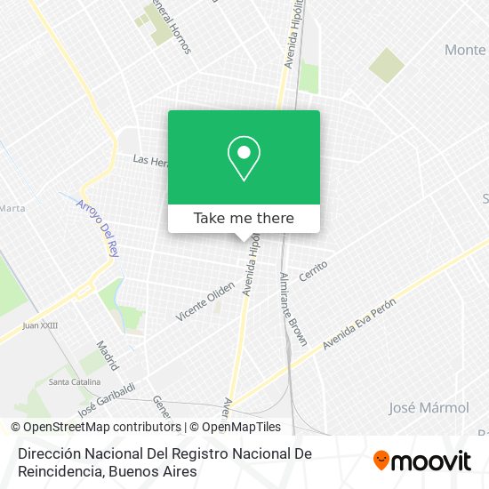 Mapa de Dirección Nacional Del Registro Nacional De Reincidencia