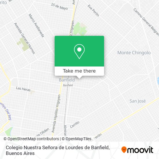Colegio Nuestra Señora de Lourdes de Banfield map