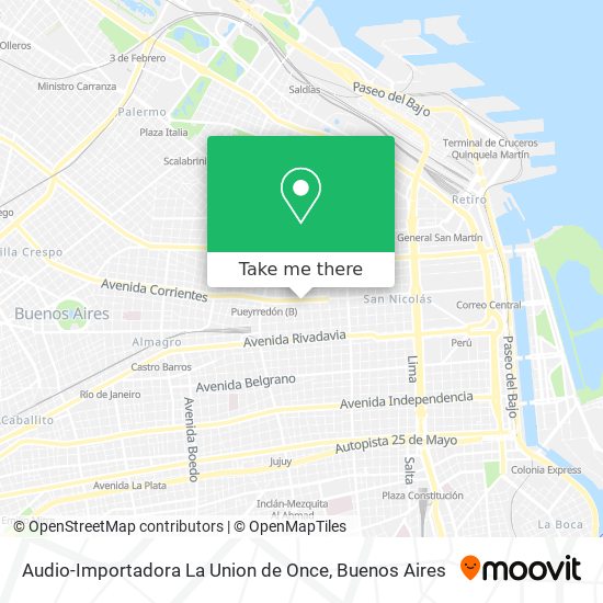 Audio-Importadora La Union de Once map