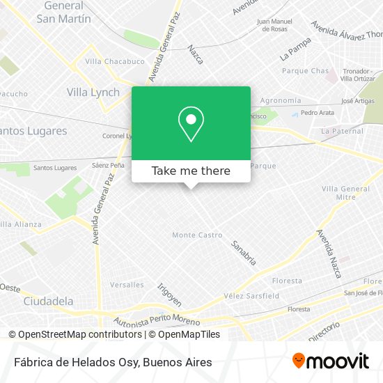 Mapa de Fábrica de Helados Osy