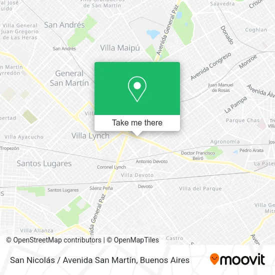 Mapa de San Nicolás / Avenida San Martín