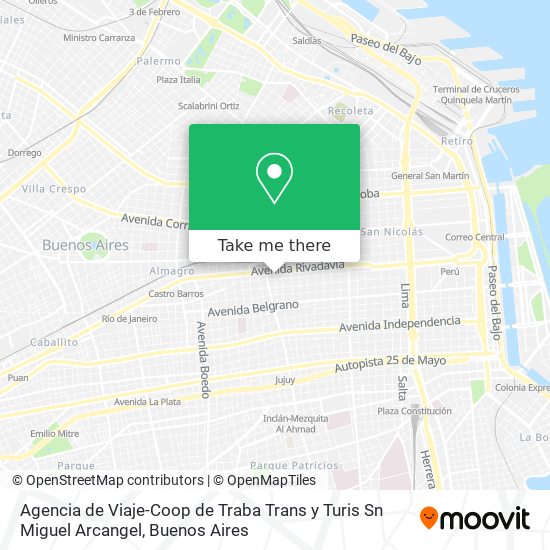 Mapa de Agencia de Viaje-Coop de Traba Trans y Turis Sn Miguel Arcangel