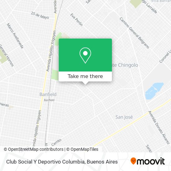 Club Social Y Deportivo Columbia map