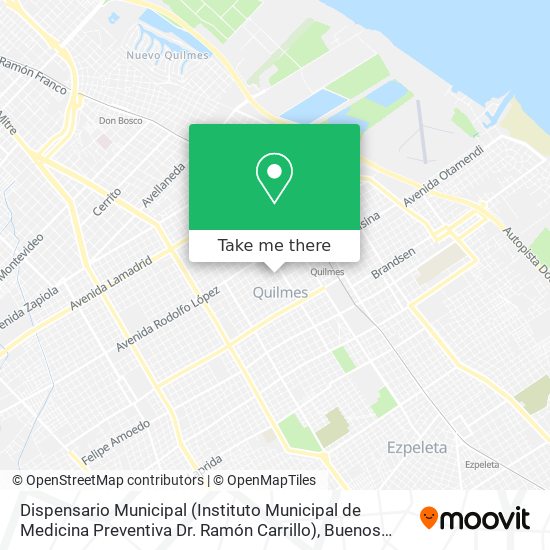 Mapa de Dispensario Municipal (Instituto Municipal de Medicina Preventiva Dr. Ramón Carrillo)