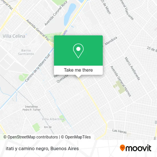 Mapa de itati y camino negro