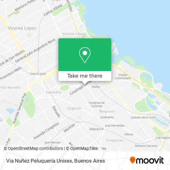 Mapa de Via Nuñez Peluquería Unisex