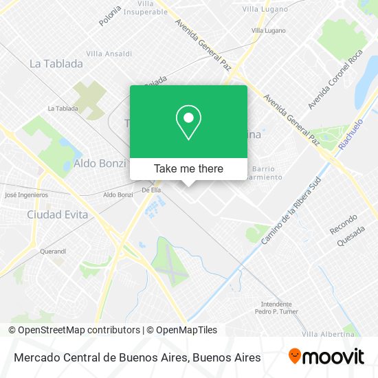 Mapa de Mercado Central de Buenos Aires