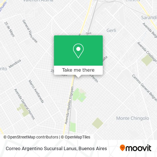 Correo Argentino Sucursal Lanus map