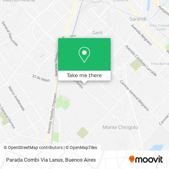 Parada Combi Via Lanus map