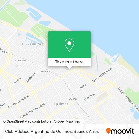 How to get to Club Atlético Argentino de Quilmes by Colectivo or Train?