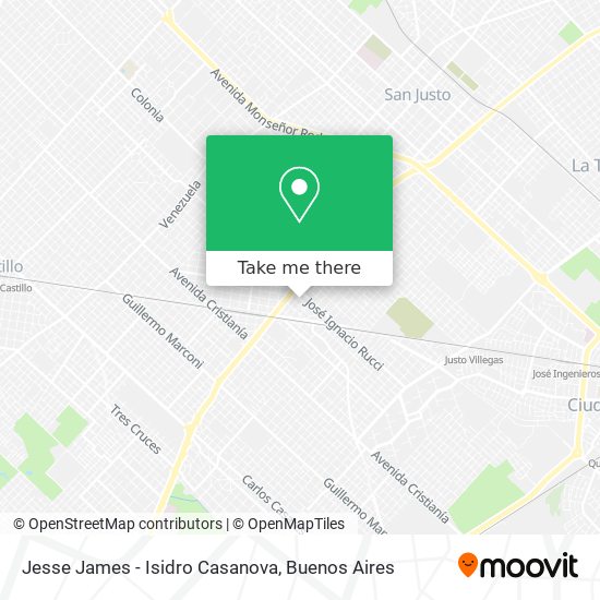 Jesse James - Isidro Casanova map