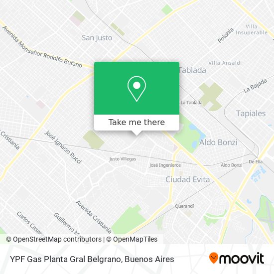 Mapa de YPF Gas Planta Gral Belgrano