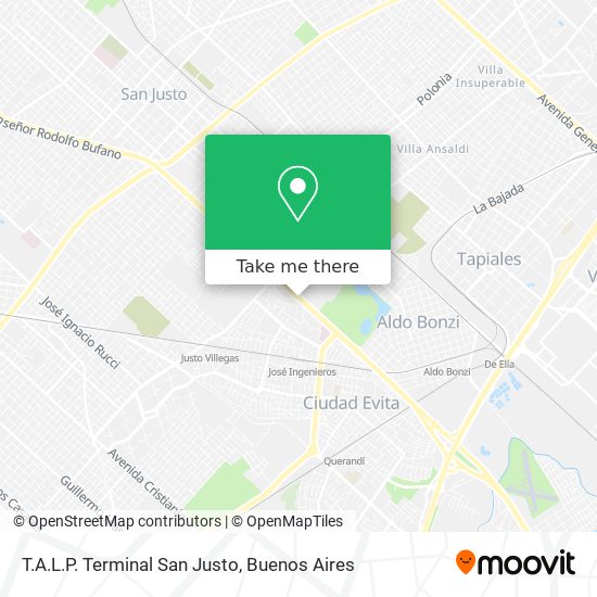 Mapa de T.A.L.P. Terminal San Justo