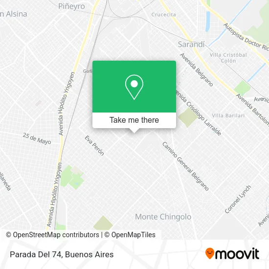 Mapa de Parada Del 74