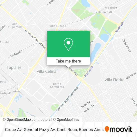 Cruce Av. General Paz y Av. Cnel. Roca map