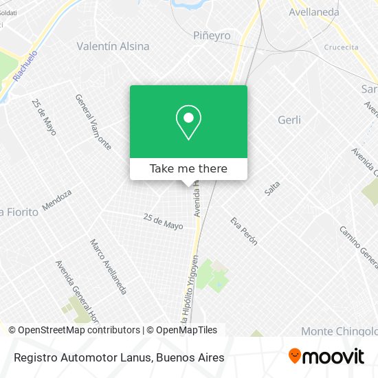 Registro Automotor Lanus map