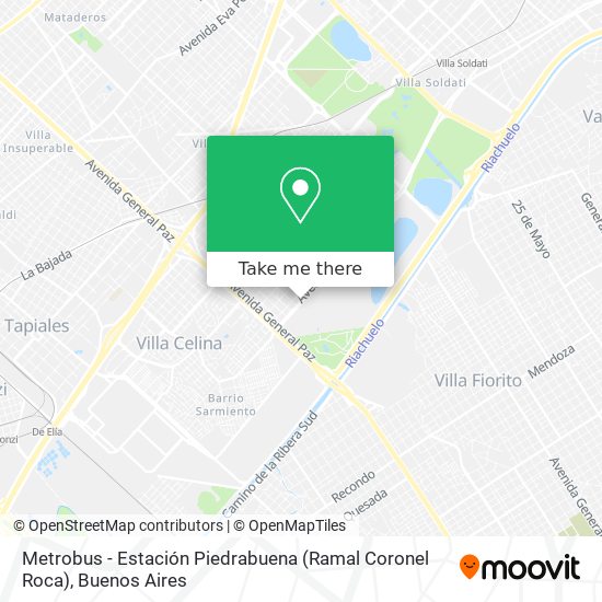 Metrobus - Estación Piedrabuena (Ramal Coronel Roca) map