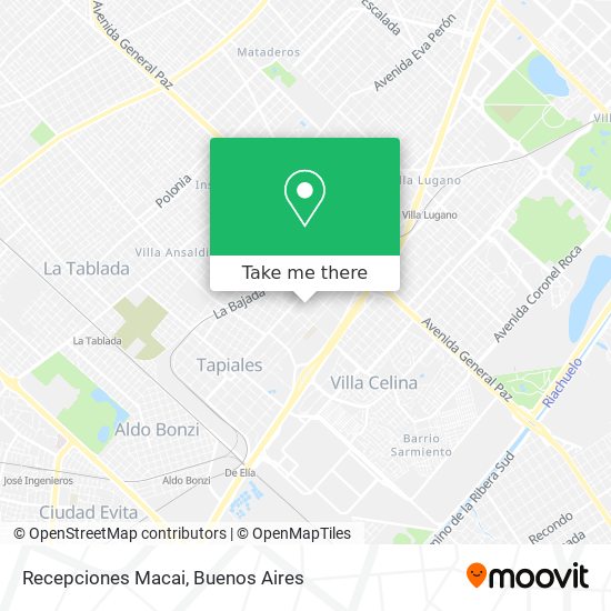 Recepciones Macai map