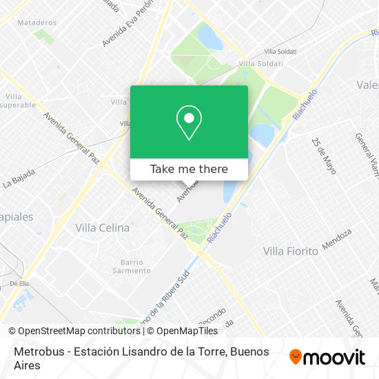 Mapa de Metrobus - Estación Lisandro de la Torre