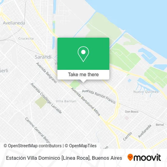 Mapa de Estación Villa Dominico [Línea Roca]