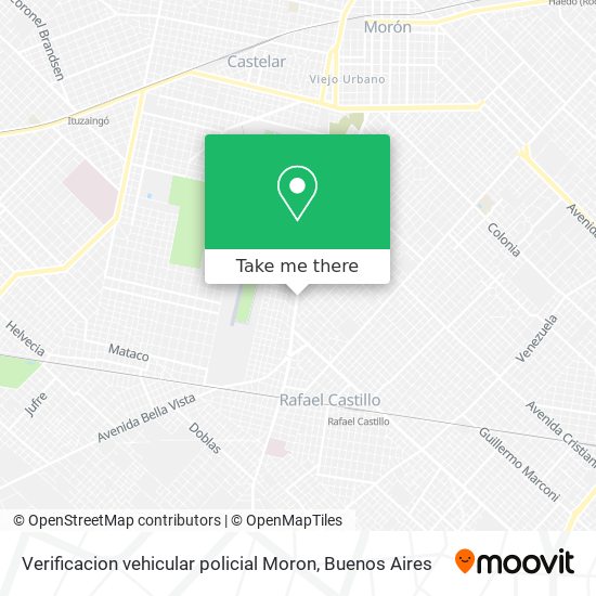 Mapa de Verificacion vehicular policial Moron