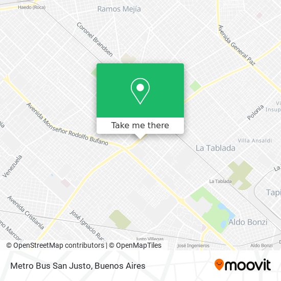 Mapa de Metro Bus San Justo