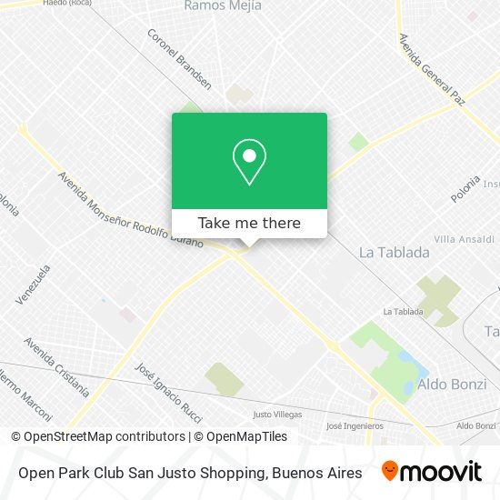 Open Park Club San Justo Shopping map